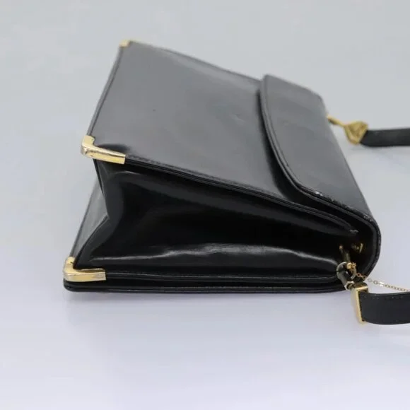 Christian Dior Shoulder Bag Calf leather Black Auth